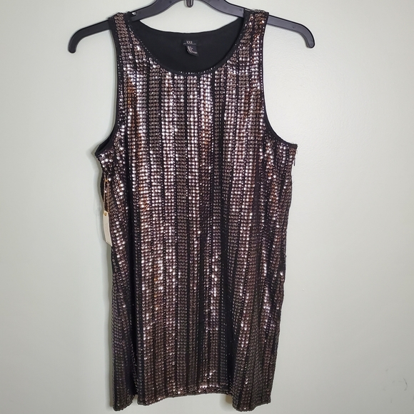 Nwt Forever 21 XXI Special Collection Sequin Tank Sheath Dress Black Size Large - Picture 1 of 4